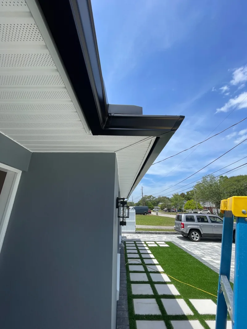 Precision gutter and fascia detail on a Northeast Florida home